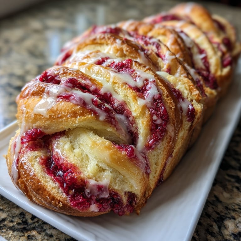 Raspberry Swirl Brioche Loaf Recipe for Breakfast or Dessert